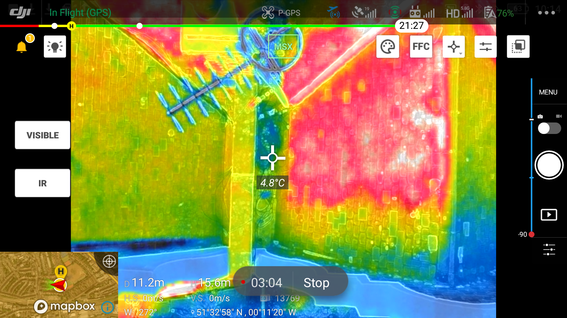 Drone used to capture thermal image and assess roof leak issue